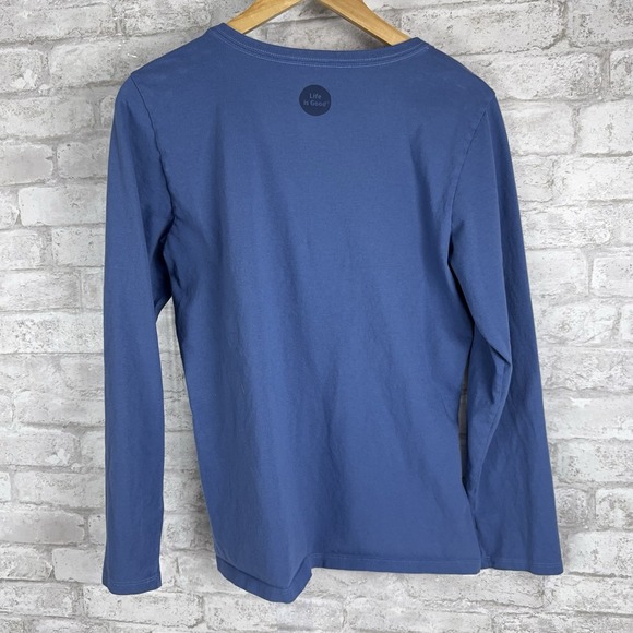 Life is Good Blue Long Sleeve T-Shirt Snowflake Grateful Crusher Tee Size Medium - Picture 3 of 10